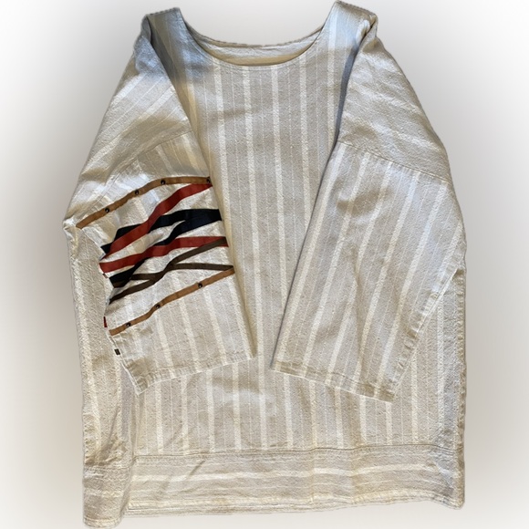 Alfredo's Wife Tan and Brown Tunic Top - Picture 3 of 6